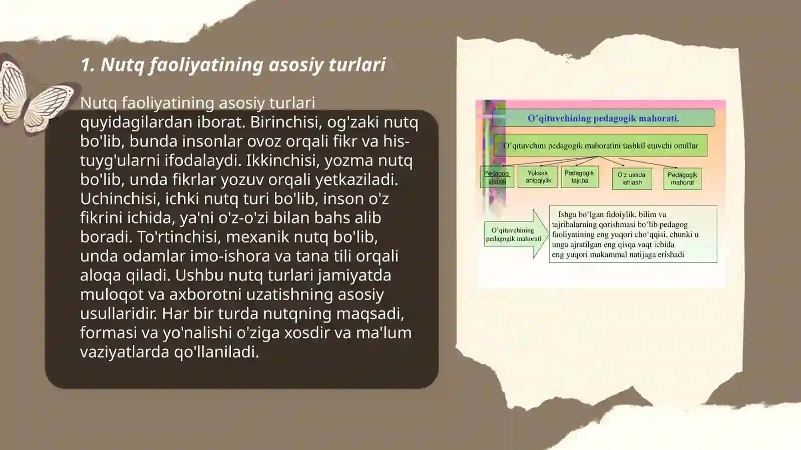 Nutq faoliyatining turlari va o'qituvchining nutq mahoratini takomillashtirish yo'llari 3