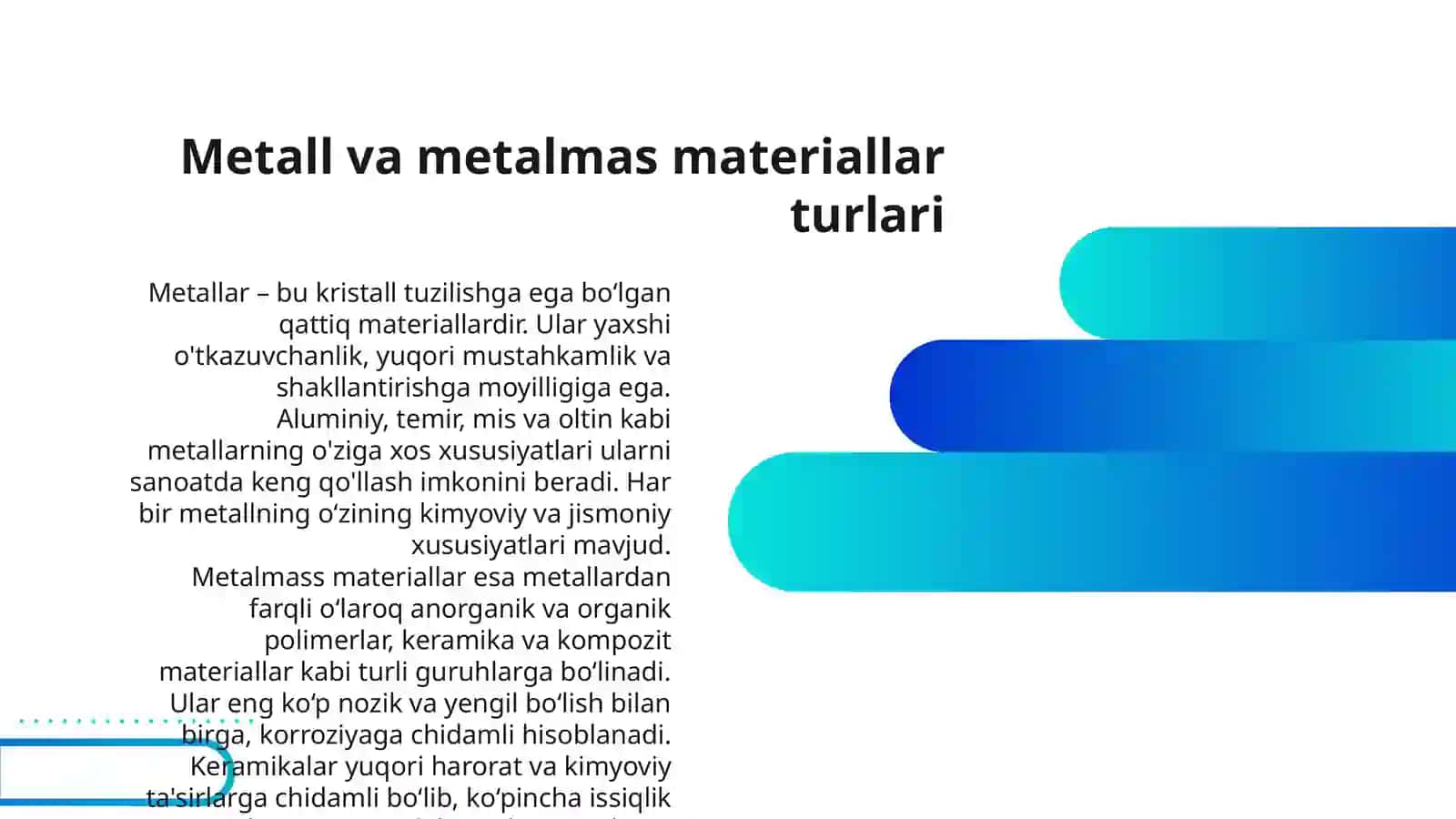 METALL VA METALMAS MATERYALLARGA ISHLOV BERISH TEXNOLOGYASI 3
