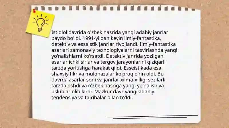 Istiqlol davri o'zbek nasridagi yangilanishlar 3