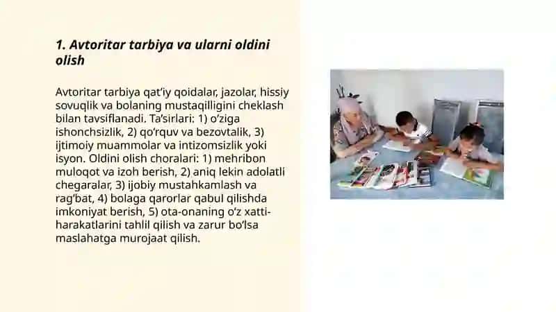 Avtoritar tarbiya va ularni oldini olish 3