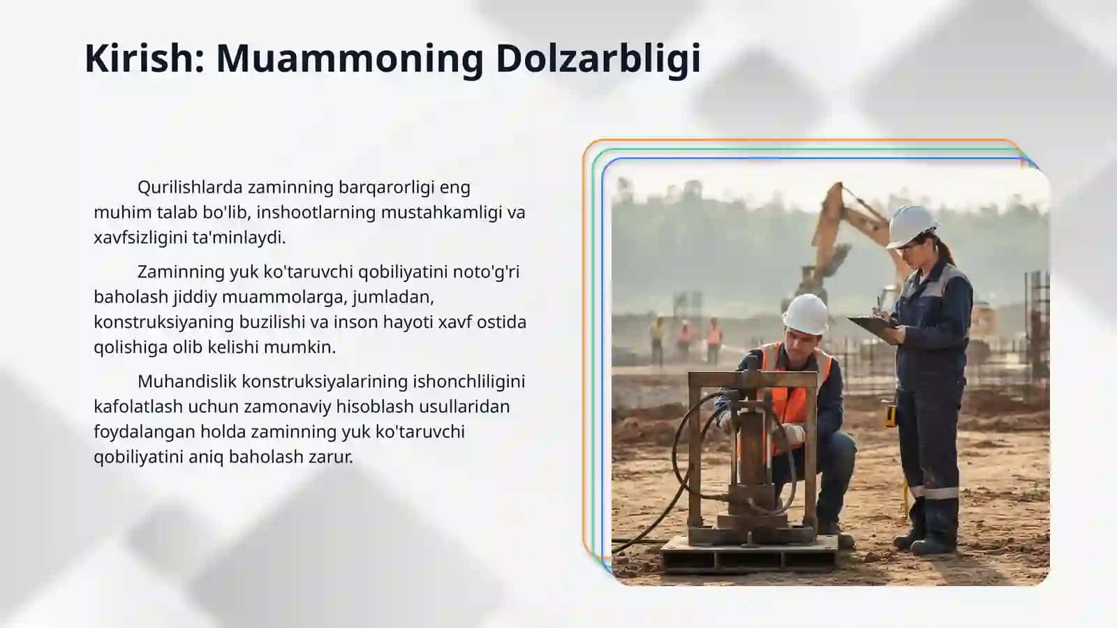 Zaminlami yuk ko'taruvchi qobilyati bo'yicha hisoblash 3