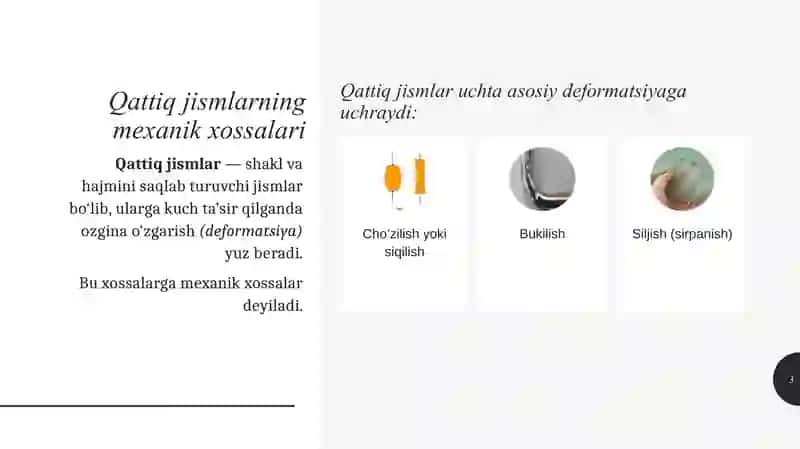 Qattiq jismlar va biologik to'qimalarning mexanik xossalari 3