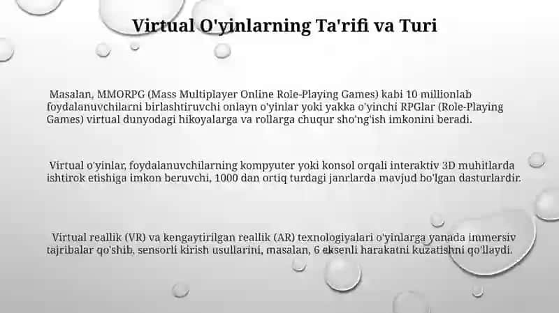 Virtual O'yinlarning Murakkabliklari 3