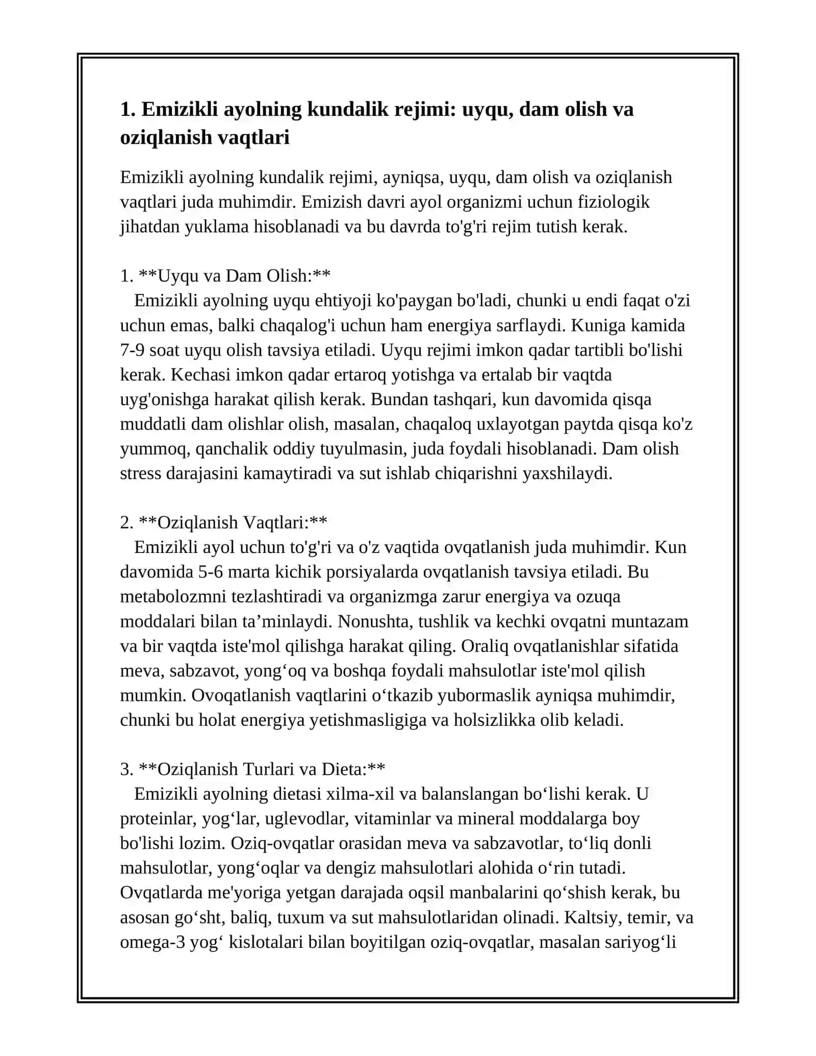 EMIZIKLI AYOLNING REJIMI VA OVQATLANISHI 3
