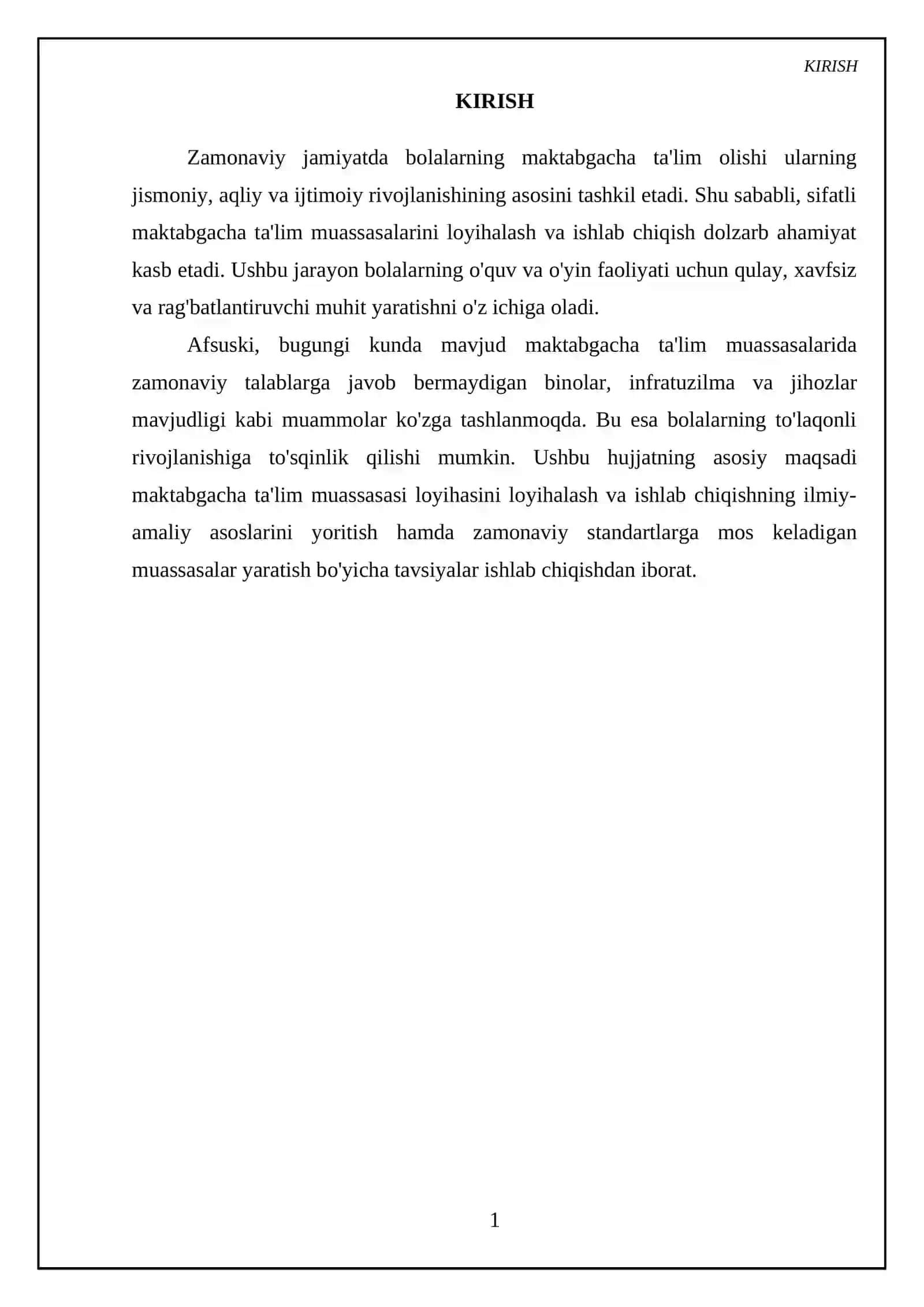 Maktabgacha ta'lim muassasasi loyihasini loyhalashtirish va ishlab chiqish 3