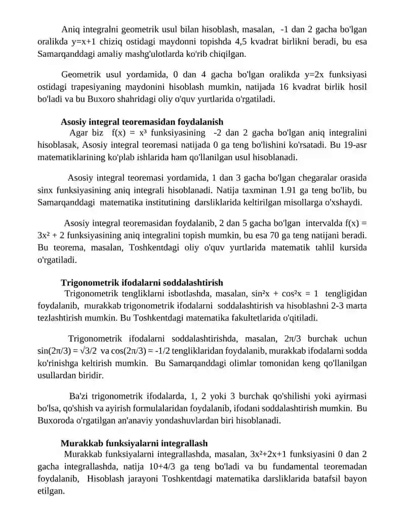 Aniqmas integralni topishning sodda usullariga doir misollar yechish 3