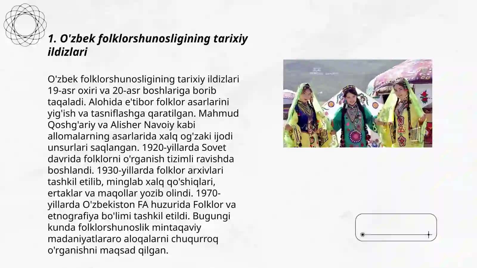 Bugungi o'zbek folklorshunosligining rivoji 3