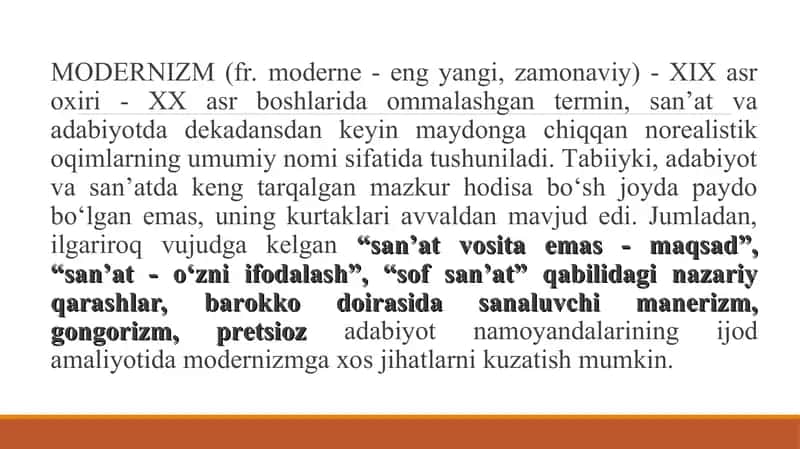Modernizm va postmodernizm oqimlari 3