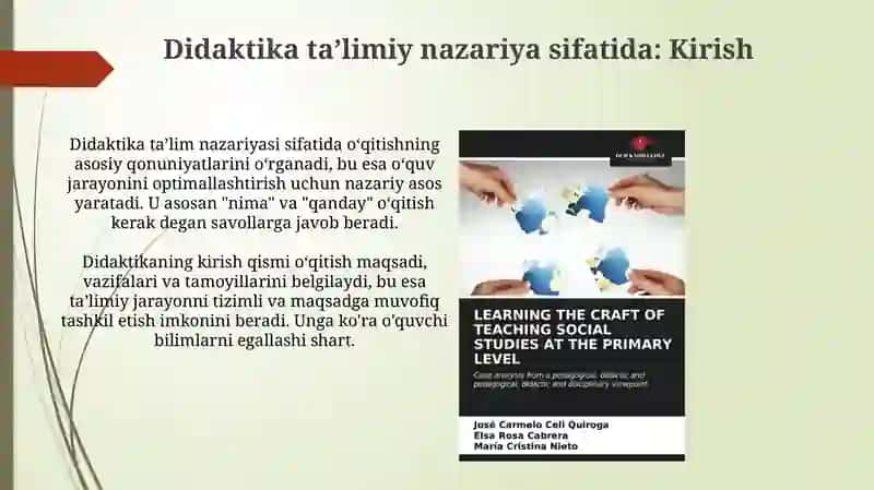 Didaktika pedagagik ta'lim nazariyayi sifatida 3