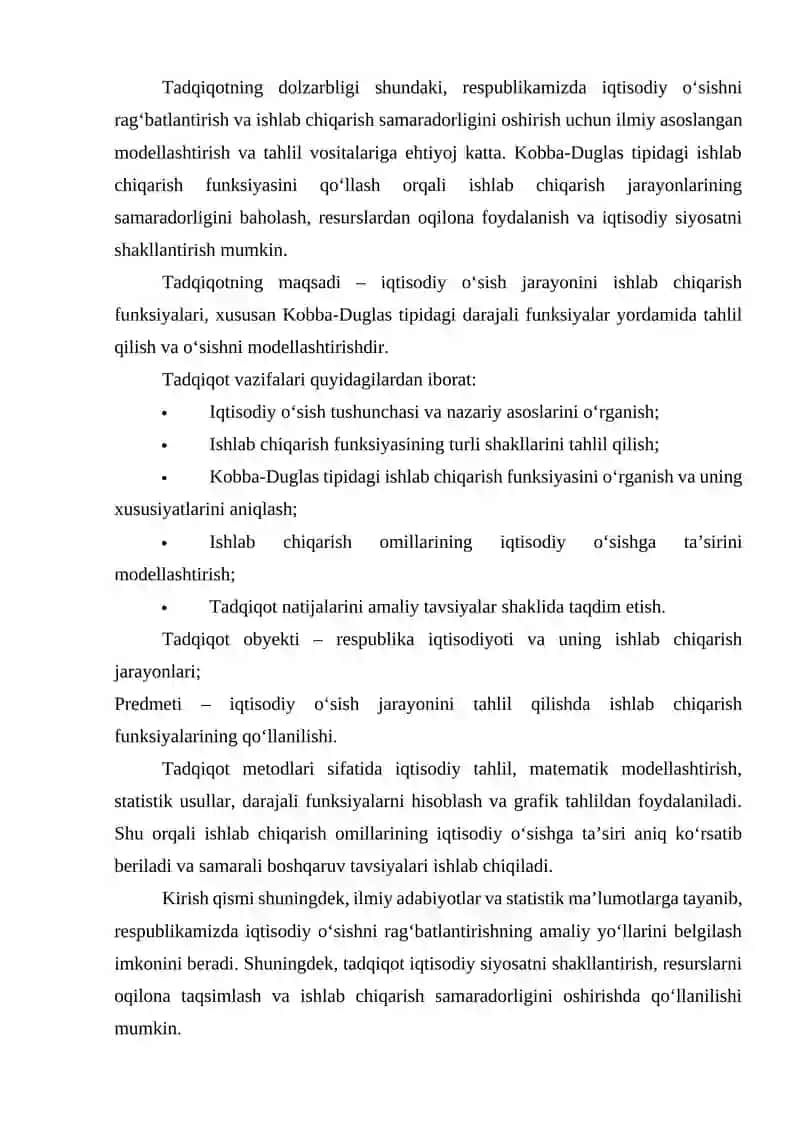 Iqtisodiy o‘sish va Ishlab chiqarish funksiyalari 3