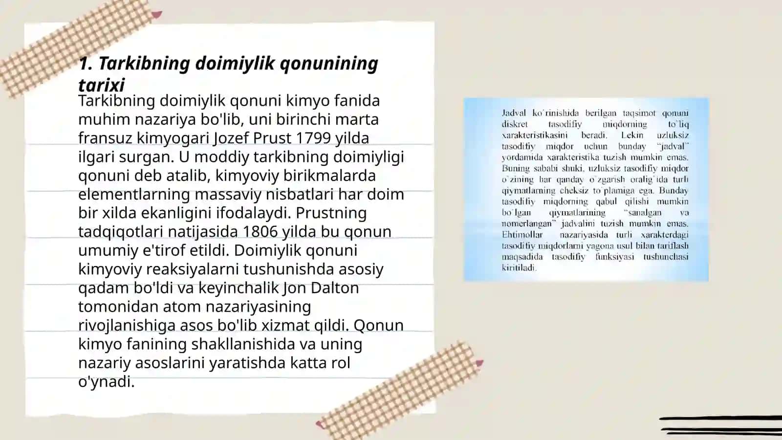 Tarkibning doimiylik qonunini oʻrganish 3