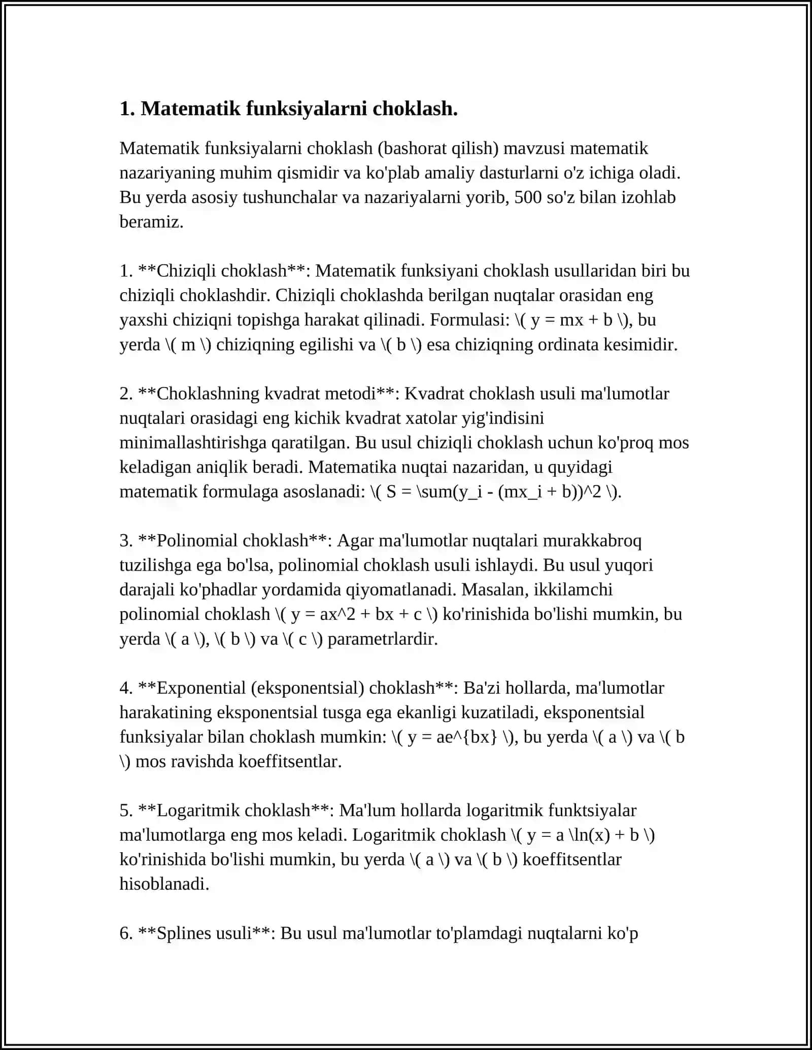MS EXELDA MATEMATIKA FUNKSIYALARDAN FOYDALANISH TEXNOLOGIYASI 3