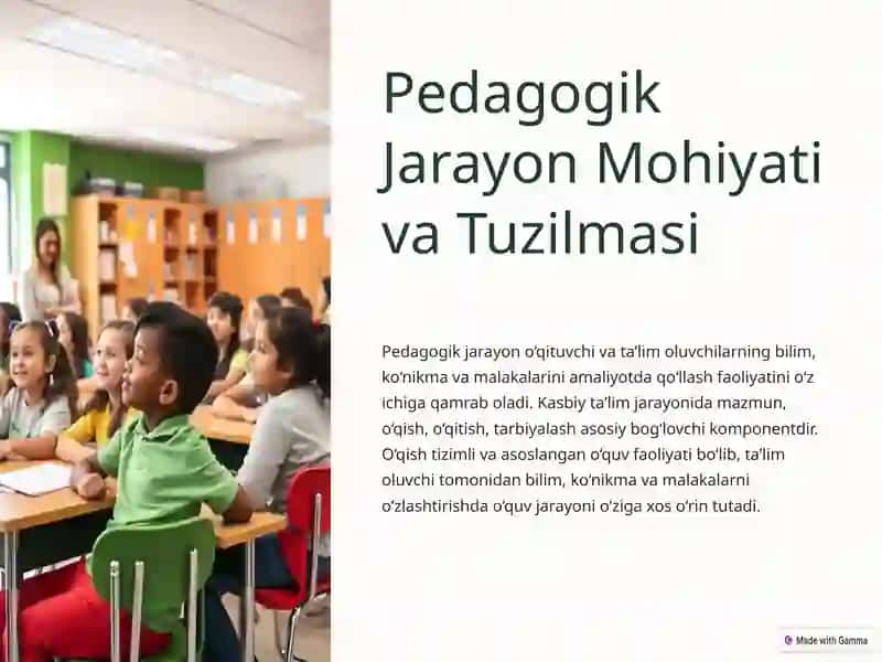 Pedagogik Jarayon Mohiyati va Tuzilmasi 3