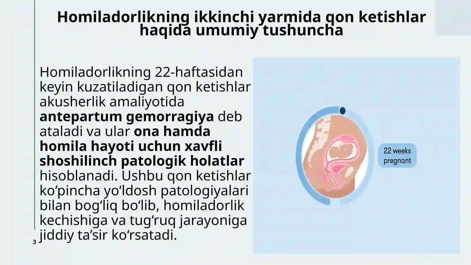 Homiladorlikning 22-haftasidan keyin qon ketishlar (yo‘ldosh patologiyalari) 3