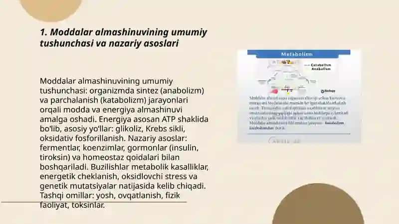 Organizmdagi moddalar almashinuvi buzilishi haqida tushuncha 3