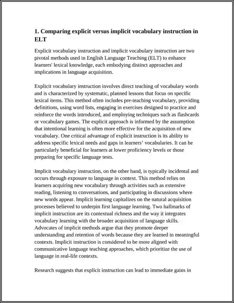 Comparing Vocabulary Teaching Methods in ELT 3