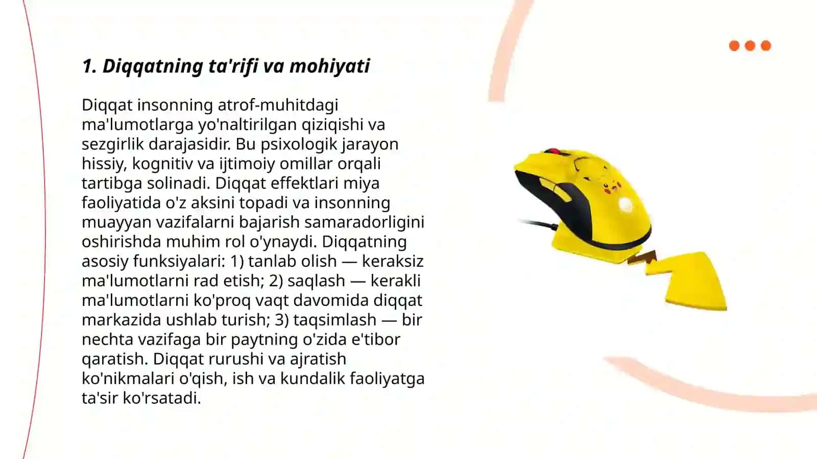 Diqqat xususiyatlari.Idrok etishda fon va figura.Konvergensiya va Divergensiya 3