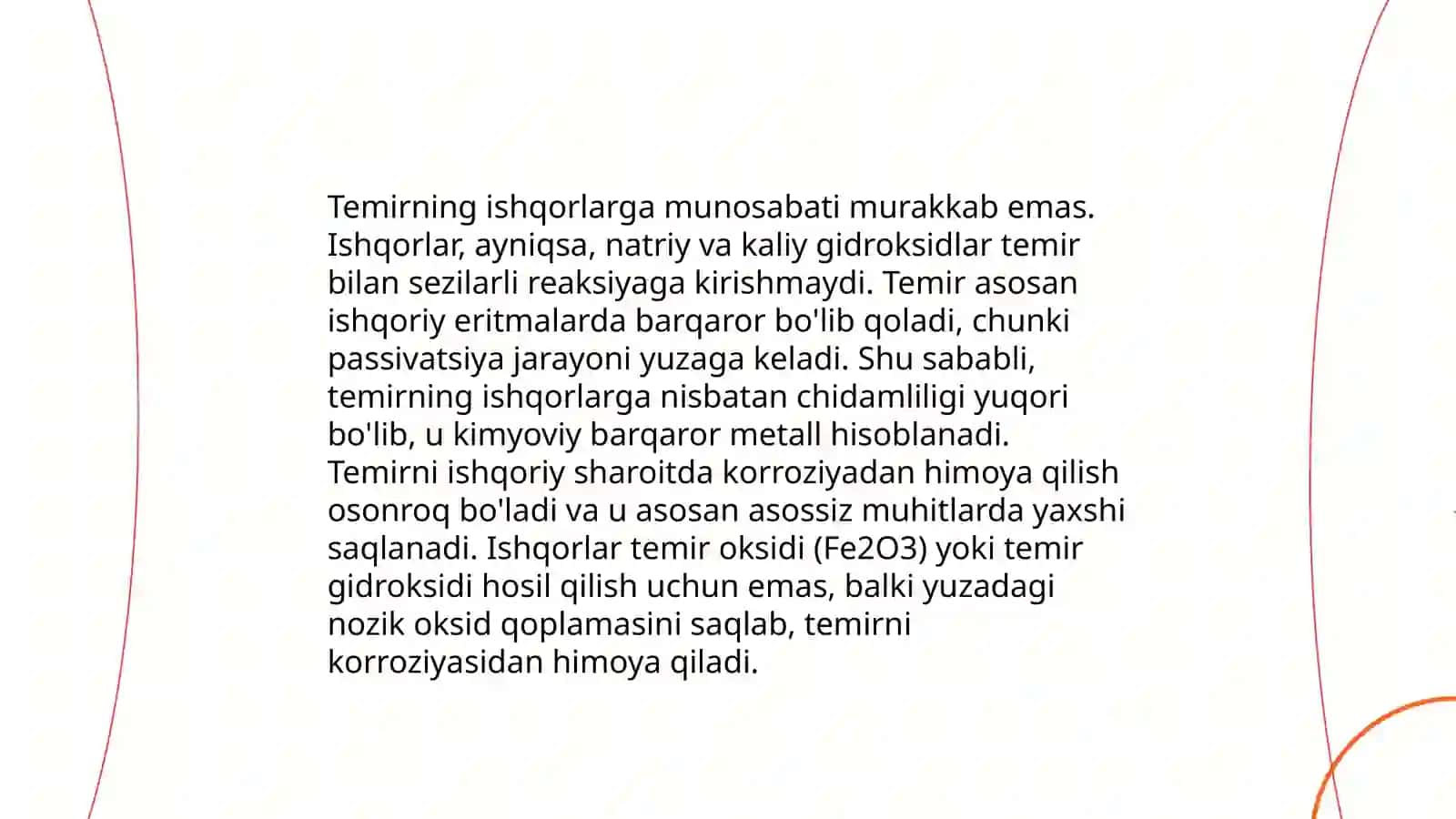 Temir,kobalt va Nikelni ishqorlarga munosabati 3