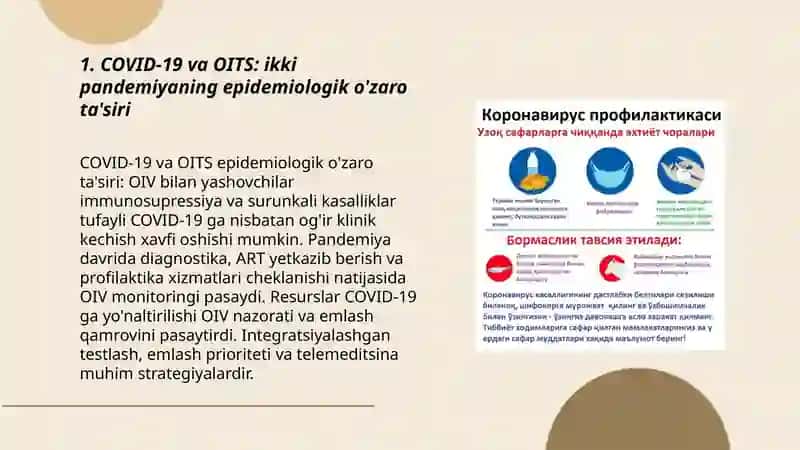 COVID-2019, OITV | OITS infeksiyasi profilaktikasi va u bilan 3
