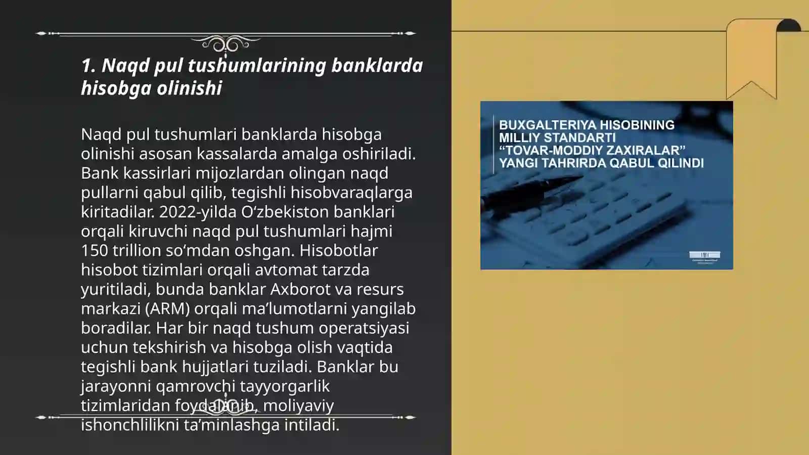Banklarda mijozlarning naqt pul tushumini inkassatsiya qilishning bugalteriya hisobi 3