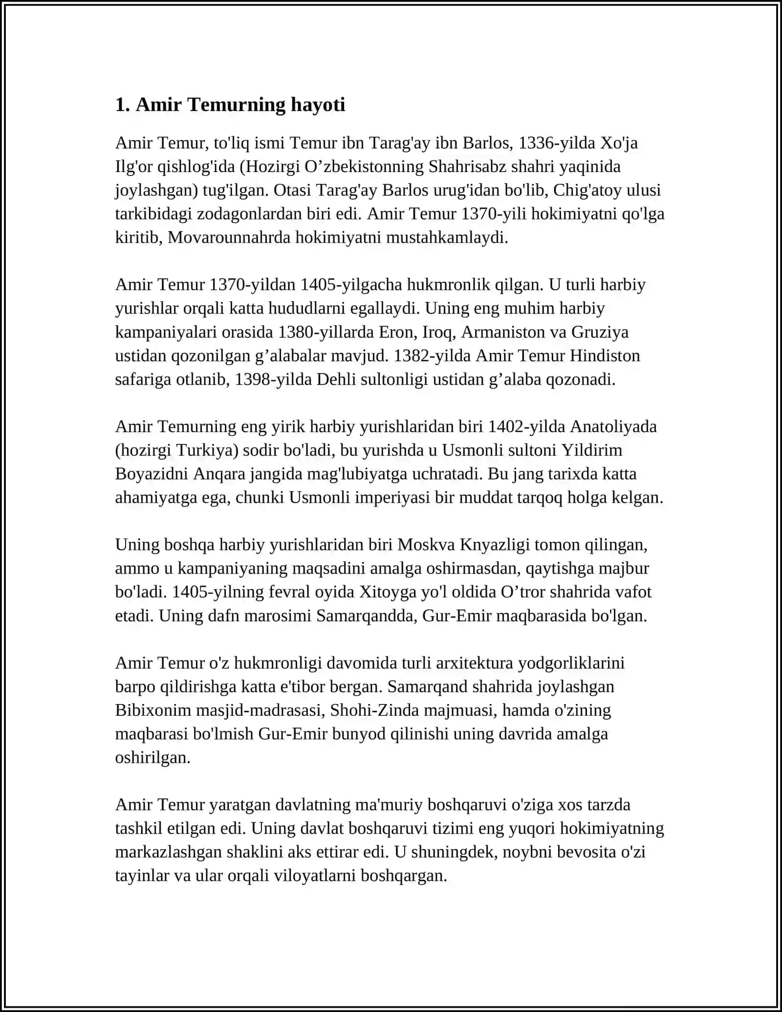 AMIR TEMUR BUYUK DAVLAT ARBOBI 3