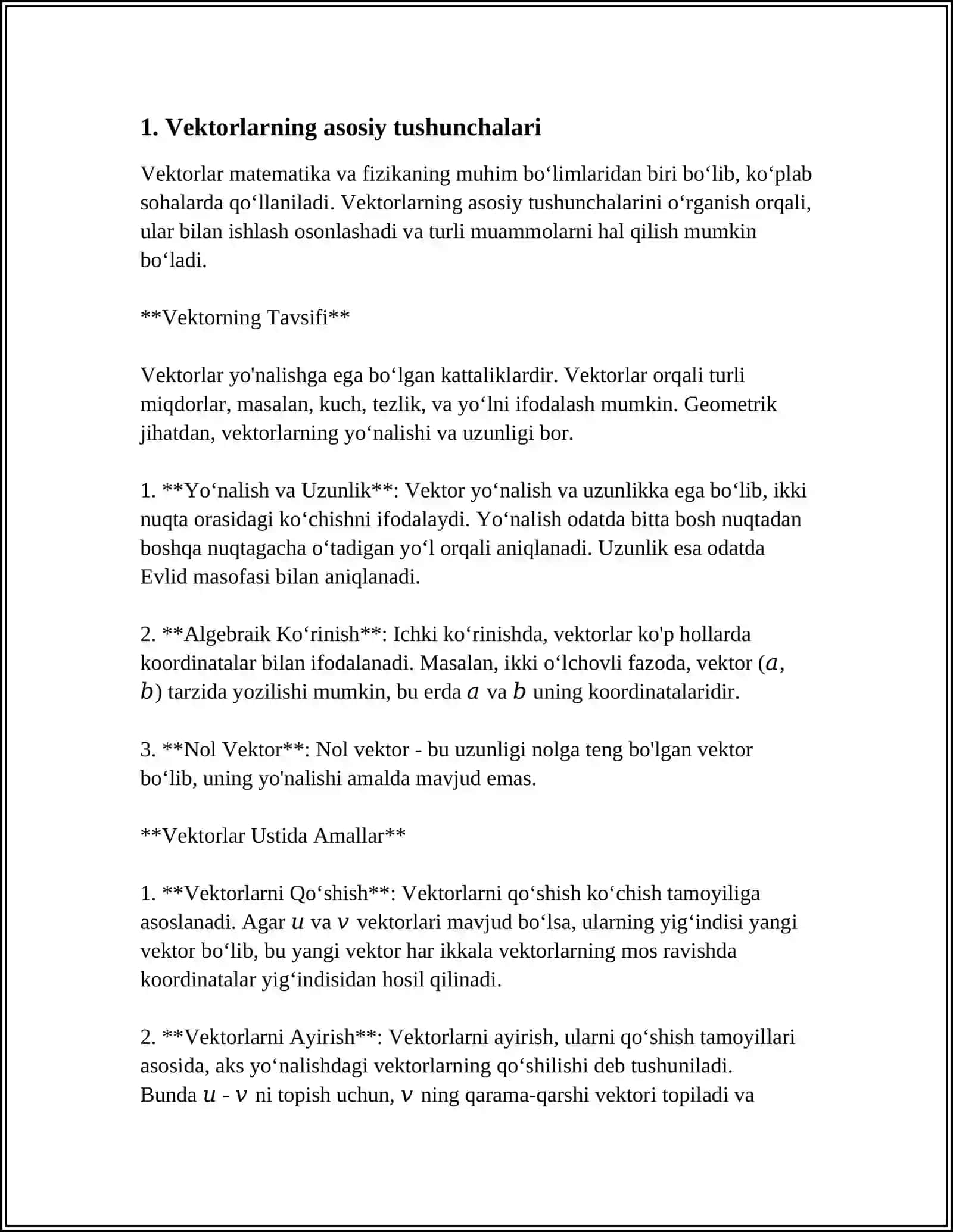 KUCHLARNI GEOMETIRIK VA ANALITIK QOʻSHISH 3