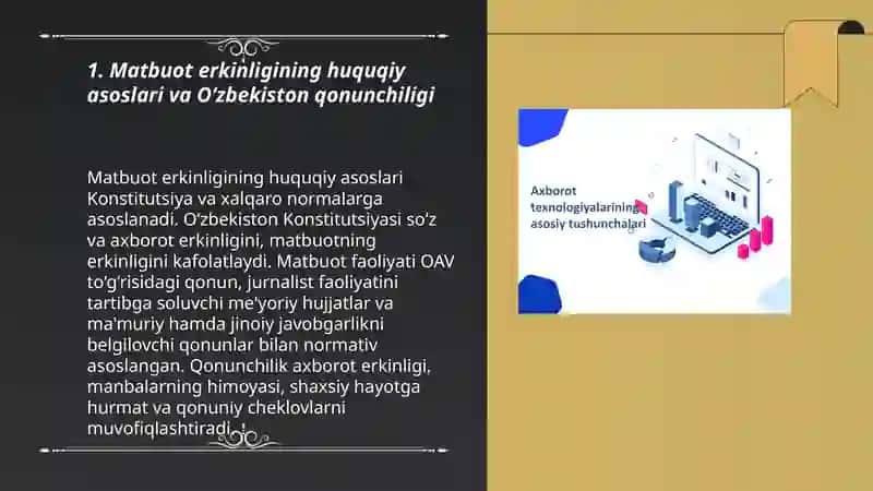 Matbuotda soʻz va axborot olish erkinligi 3