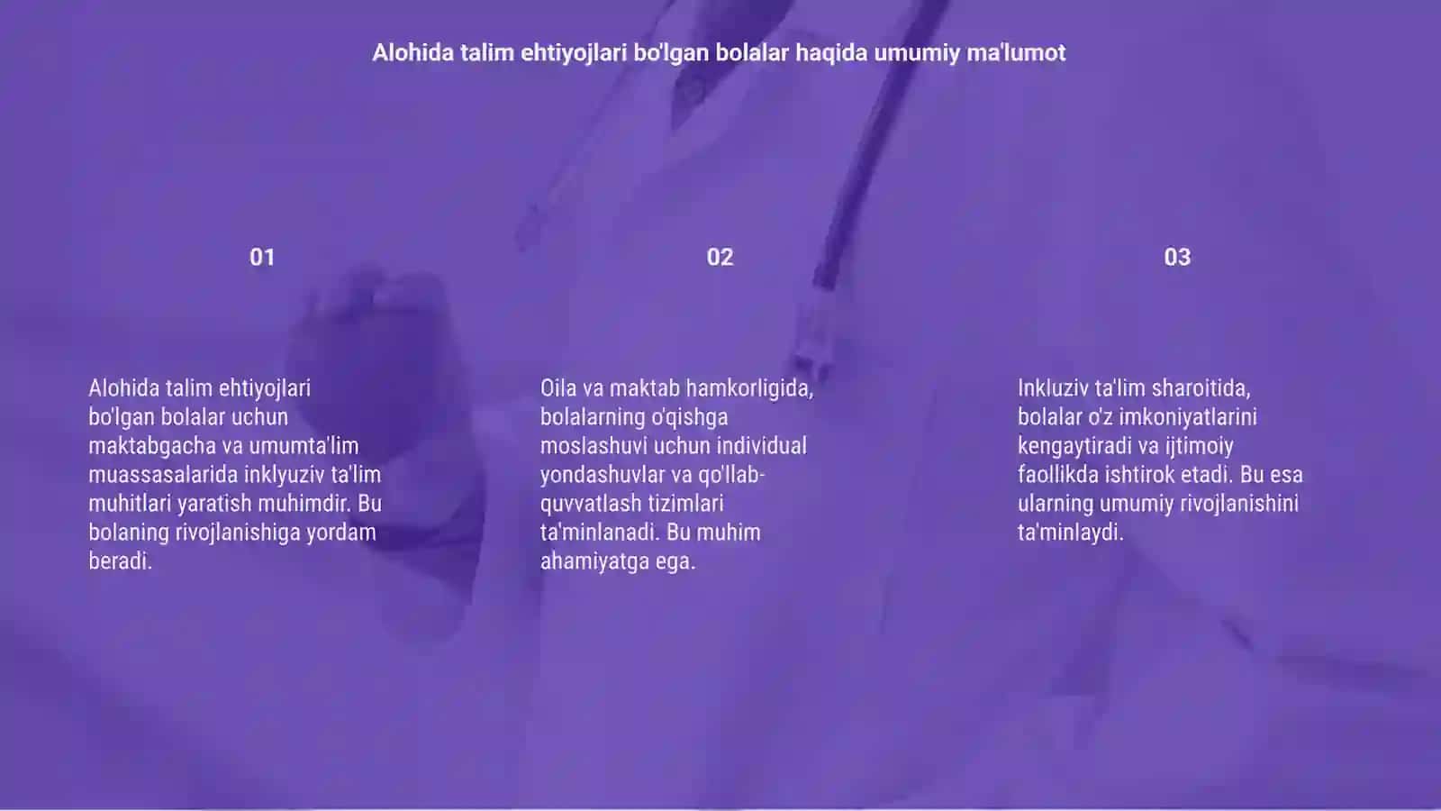 Alohida talim ehtiyojlari bo'lgan bolalar uchun maktabgacha va umumta'lim muassasalarida inklyuziv ta'lim muhitlari 3