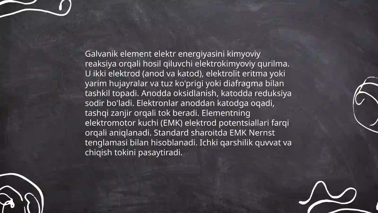 Galvanik elementlar. Akkumulyatorlar 3
