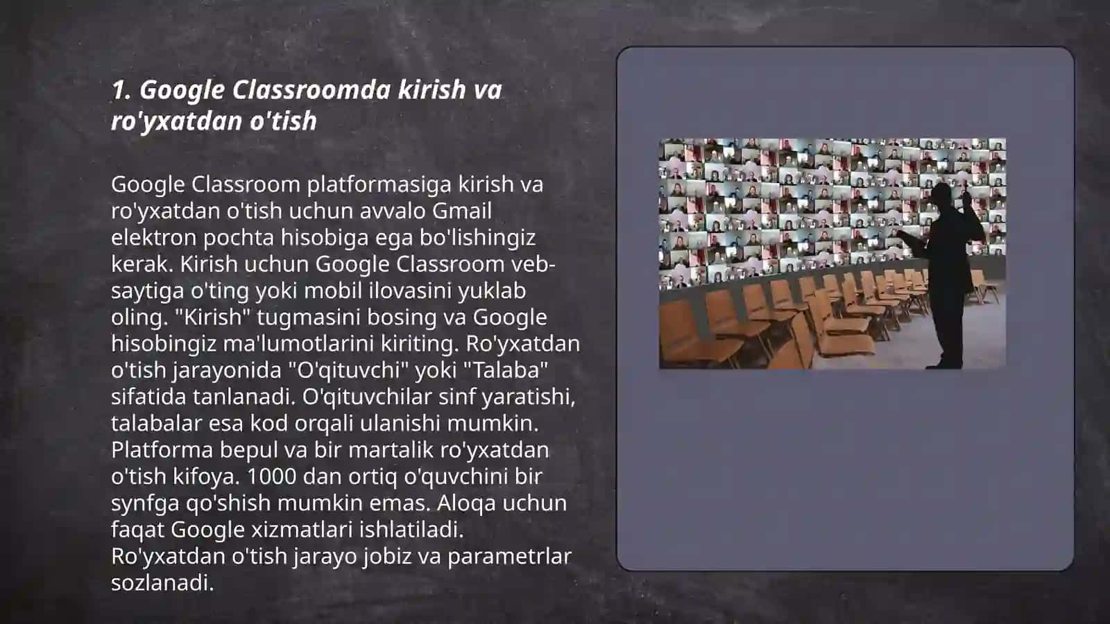 Google classroomda virtual sinf yaratish 3