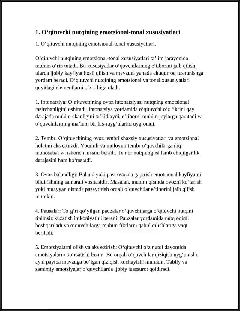 OʻQITUVCHI NUTQINING EMOTSIONAL- EKSPRESSIV XUSUSIYATLARI 3