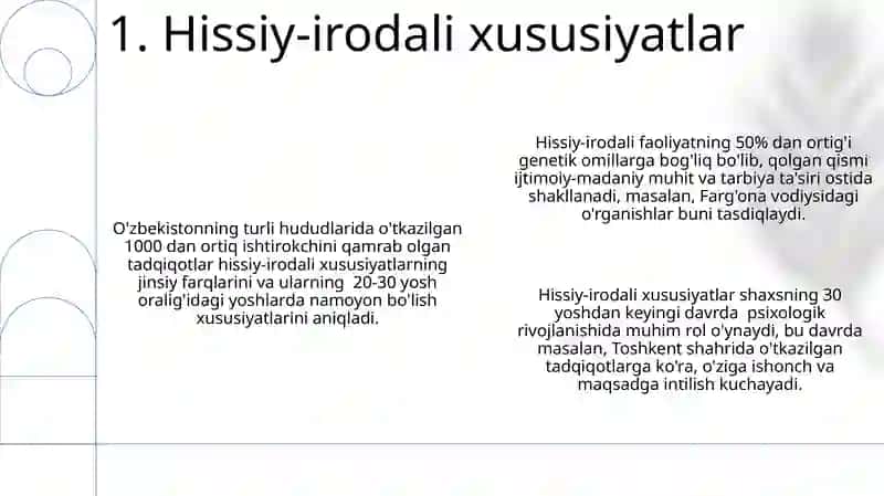 Hissiy-irodaviy xususiyatlar Hissiy-irodaviylikni oshiruvchi omillar 3
