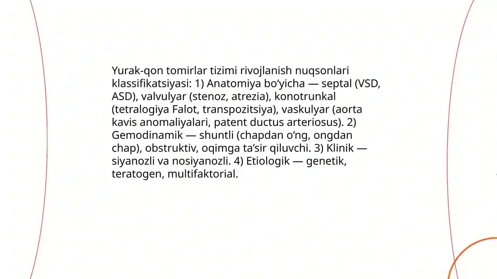 Yurak - qon tomirlar tizimi rivojlanish nuqsonlari 3