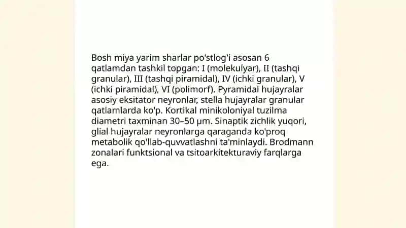 Bosh miya yarim sharlar po'stlog'ining fiziologiyasi. Bazal yadrolar 3