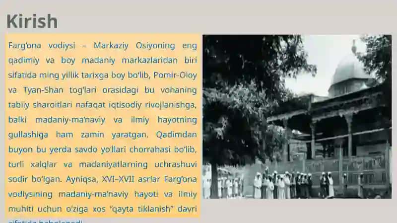 XVI–XVII ASRLARDA FARG‘ONA VODIYSIDA MADANIY-MA’NAVIY HAYOT VA ILMIY MUHIT 3
