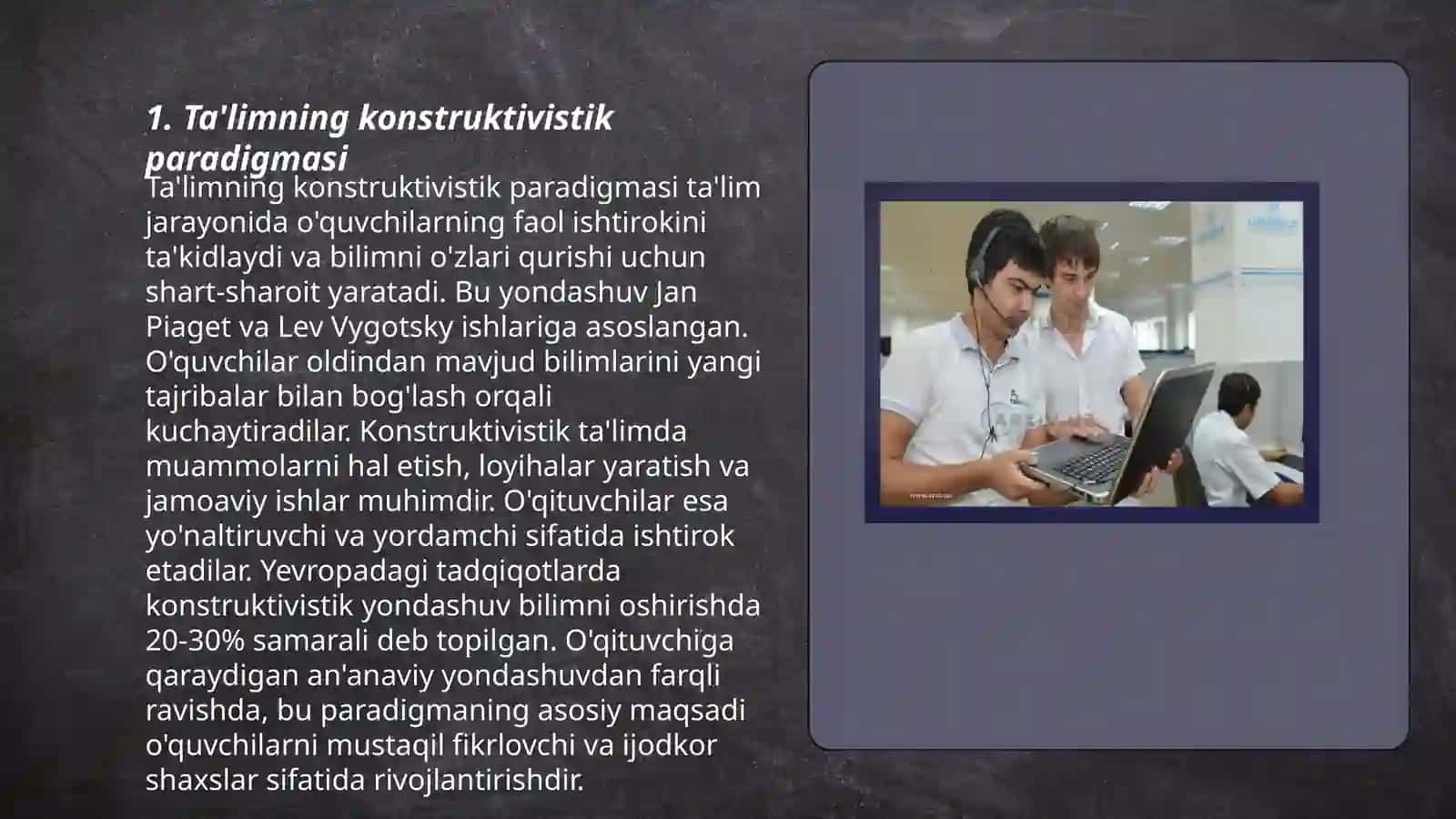 Taʼlim paradigmalari. Taʼlimni rivojlantiruvchi zamonaviy konsepsiyalar 3