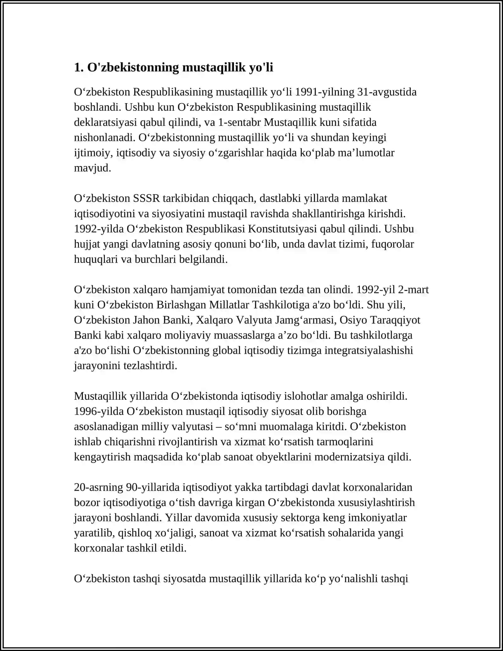 O'ZBEKISTON MUSTAQILLIK GʻOYALARINING TARIXIY ASOSI 3