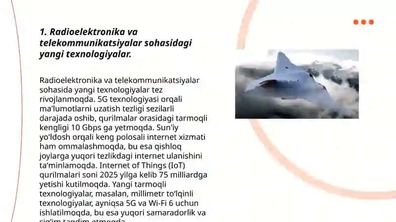 Radioelektronika va telekommunikatsiyalar sohasidagi yangi texnologiyalar 3