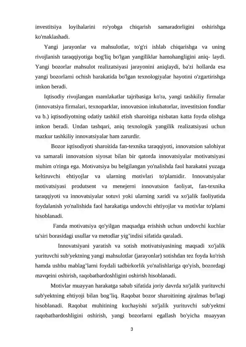 MINTAQADA INNOVATSION IQTISODNI RIVOJLANISHI VA UNI STRATEGIK RIVOJLANISH BILAN O’ZARO BOG’LIQLIGI 3