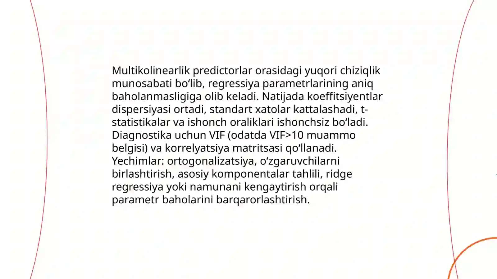 Ekonometrikada eng kichik kvadratlar usulidan foydalanish muammolari 3