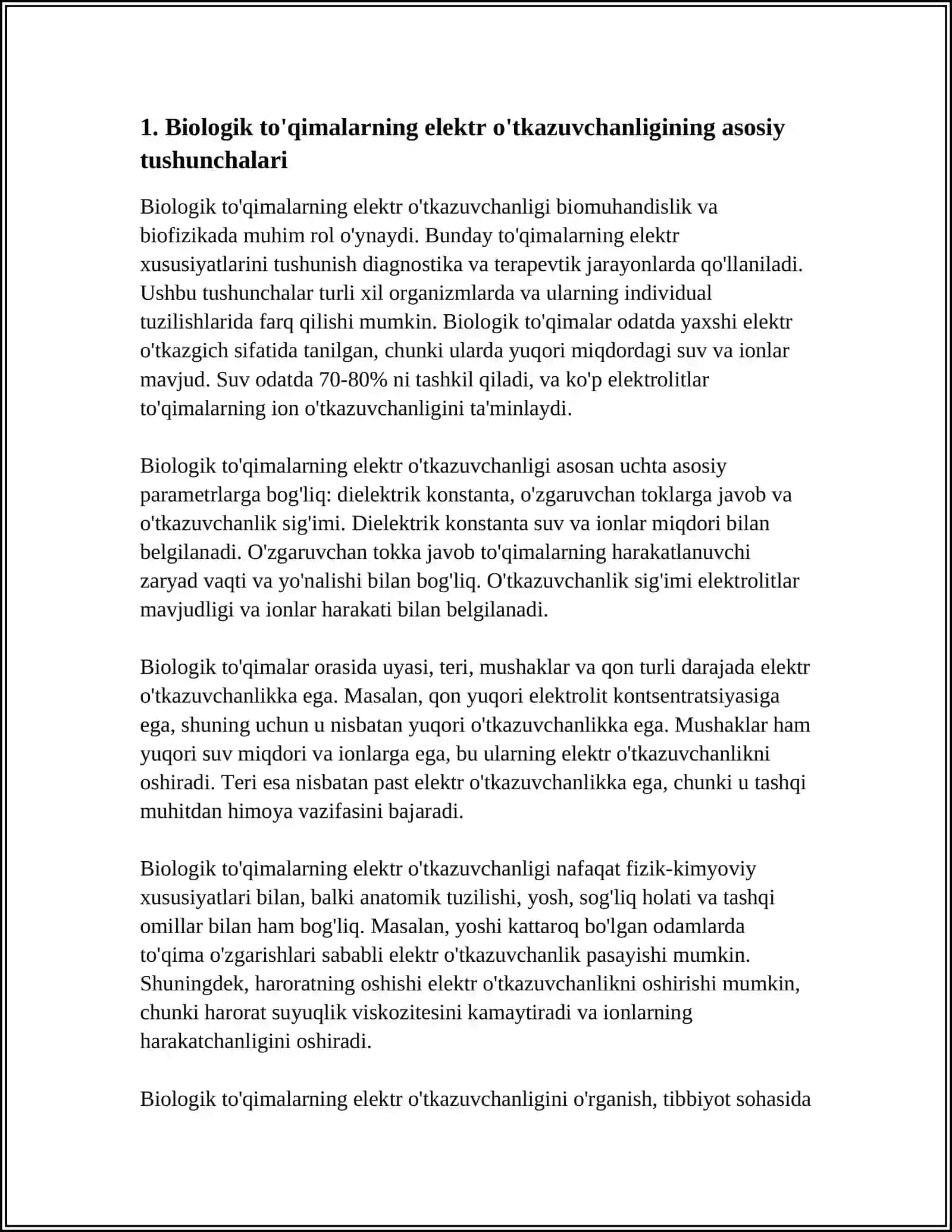BIOLOGIK TO'QIMALARLARNING ELEKTR O'TKAZUVCHANLIGI 3