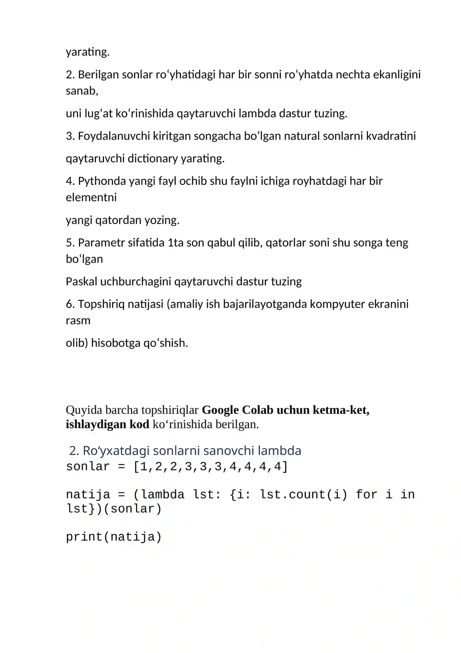 PYTHON DASTURLASH TILLARINING SINTAKSISI BILAN TANISHISH 3