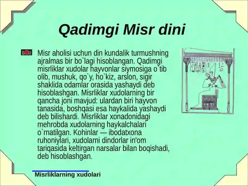 « Qadimgi Misrda din » 3