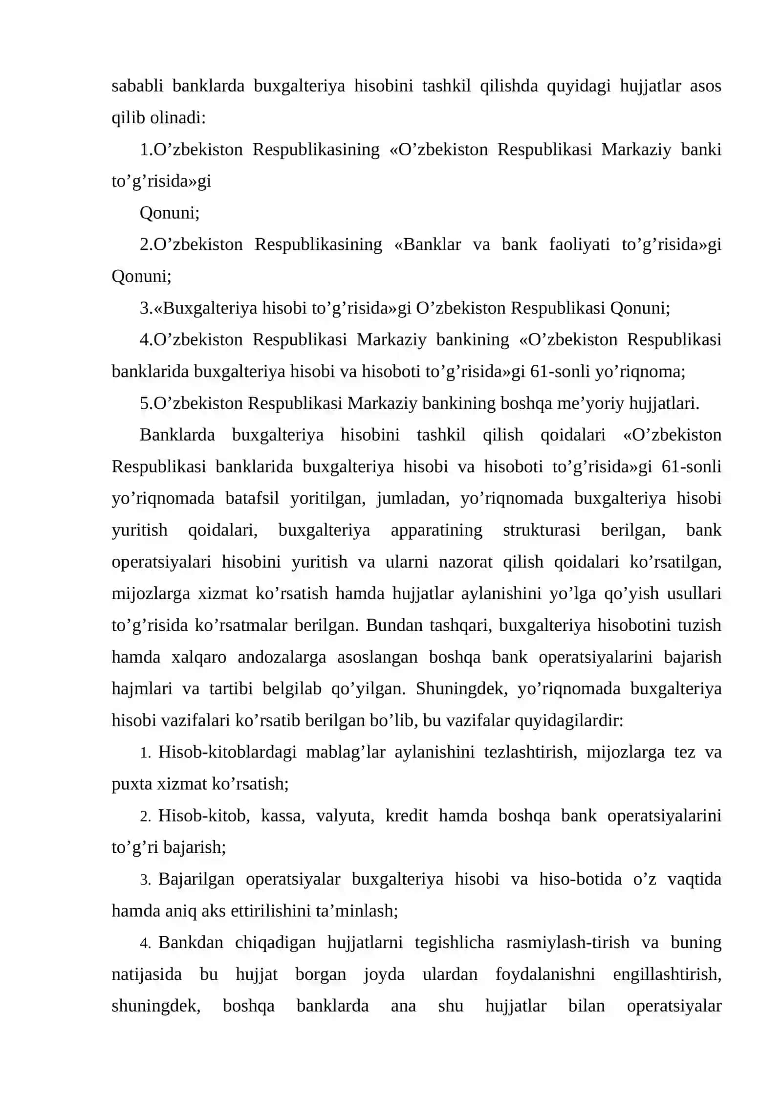 Banklarda buxgalteriya hisobini tashkil qilish asoslar 3