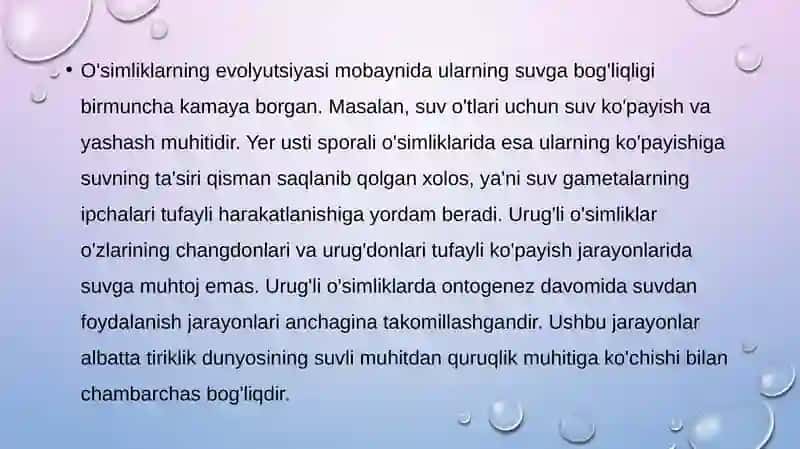 O’simliklarda suv almashinuvi fiziologiyasi 3