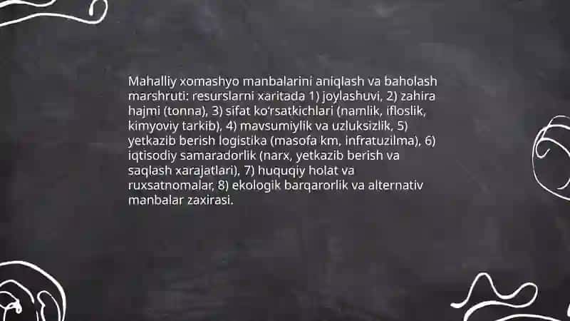 Mahalliy xomashyo asosida ishlab chiqarishni tashkil etishning samaradorlik omillari 3