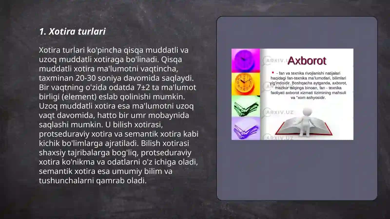 Xotira va uning turlari 3
