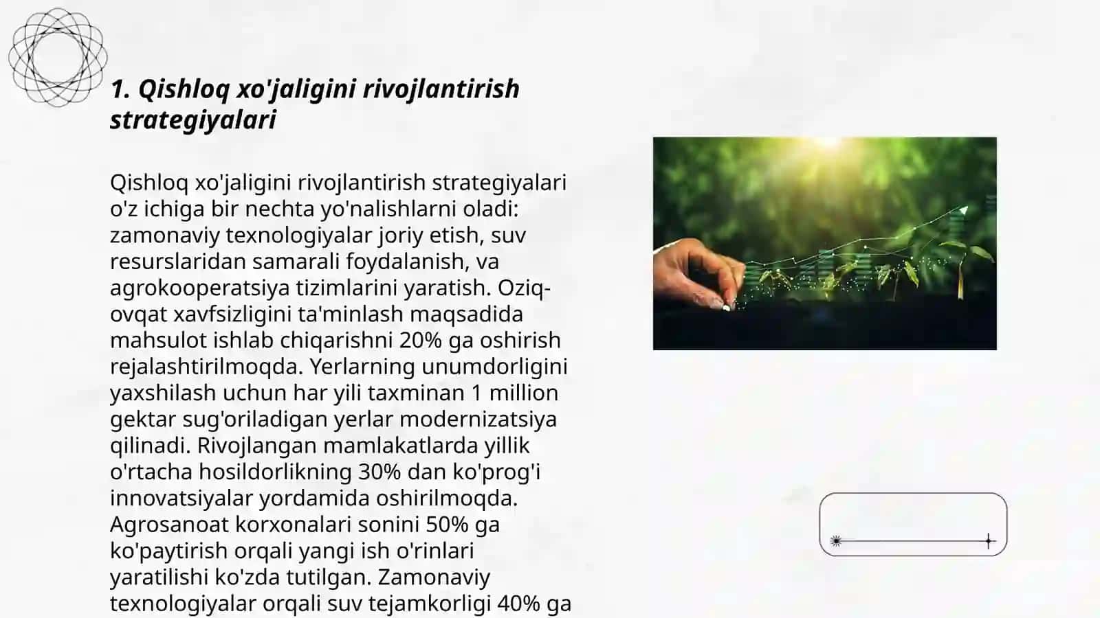 Qishloq xo'jaligini rivojlantirish strategiyalari 3
