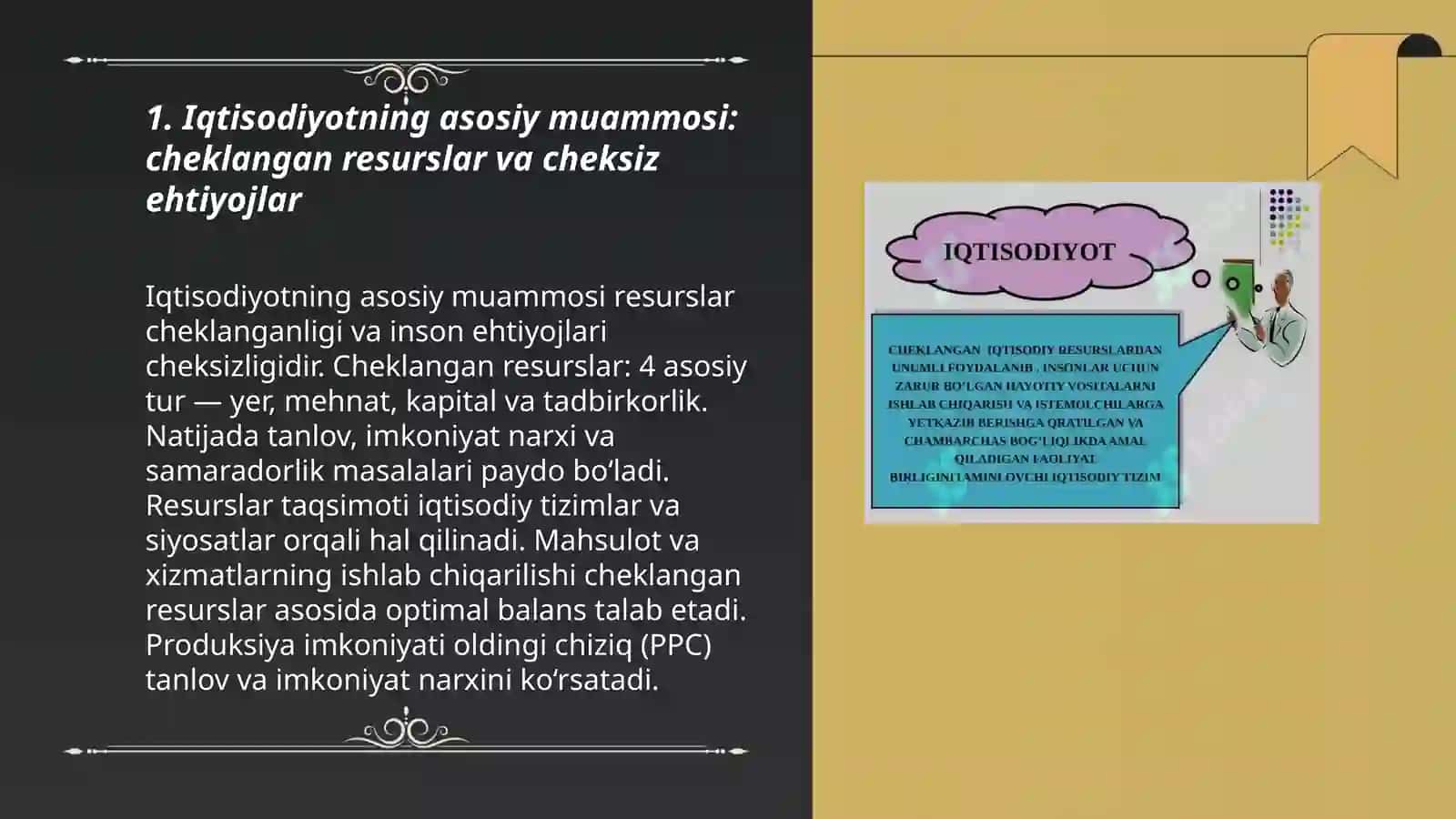 IQTISODIYOTNING BOSH MUAMMOSI VA IQTISODIY TANLOVLAR 3