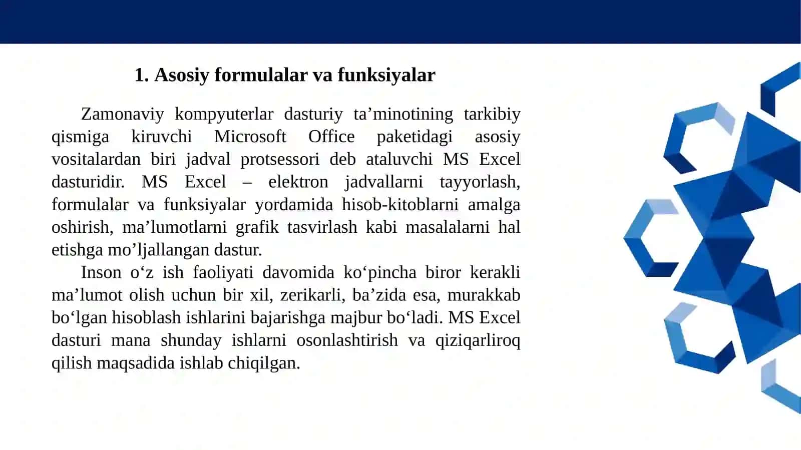 Excelda iqtisodiyhisob-kitoblar 3